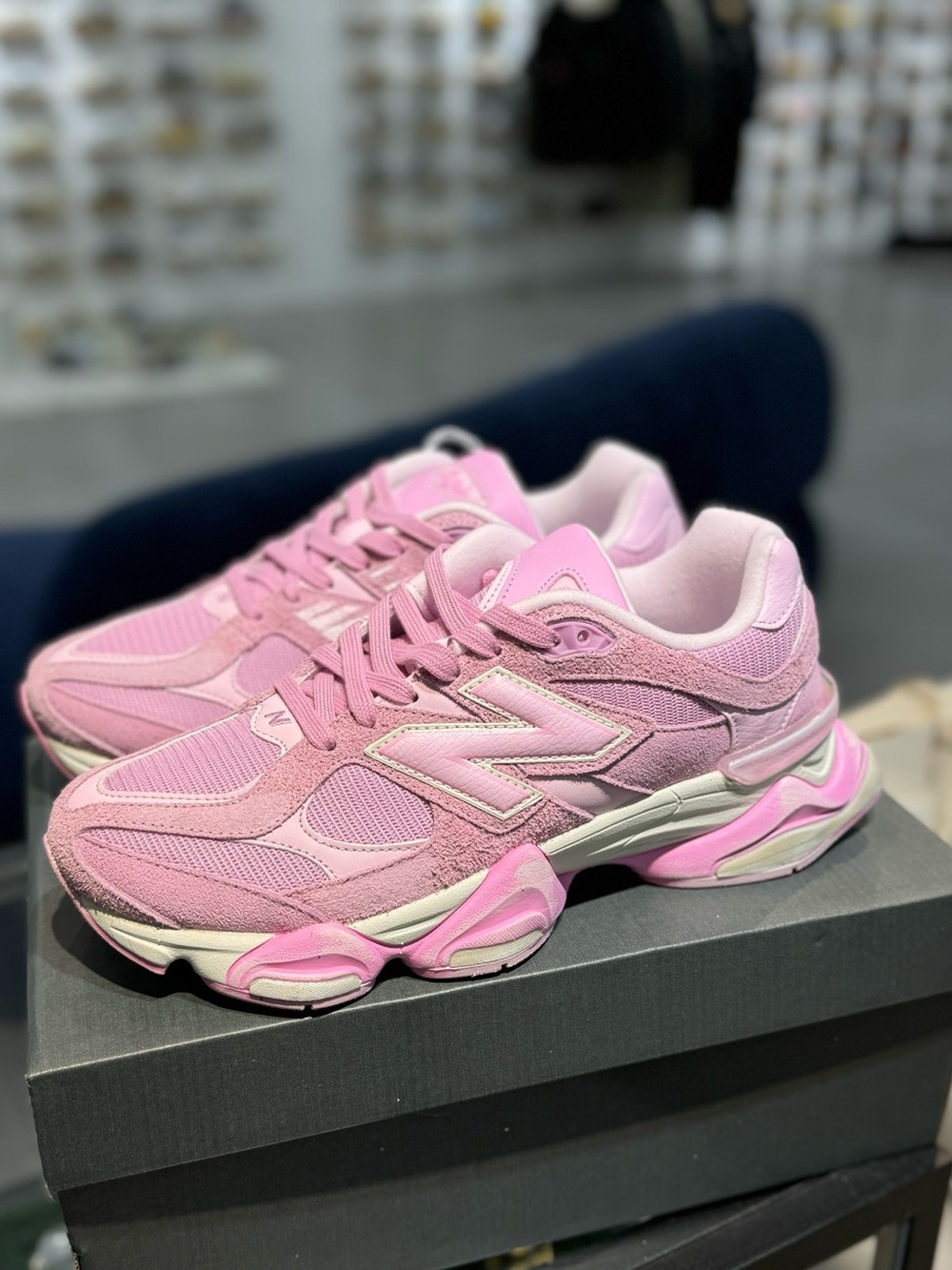 New Balance 9060 Pink Purple Suede Mesh Sneakers - Picture 1 of 9